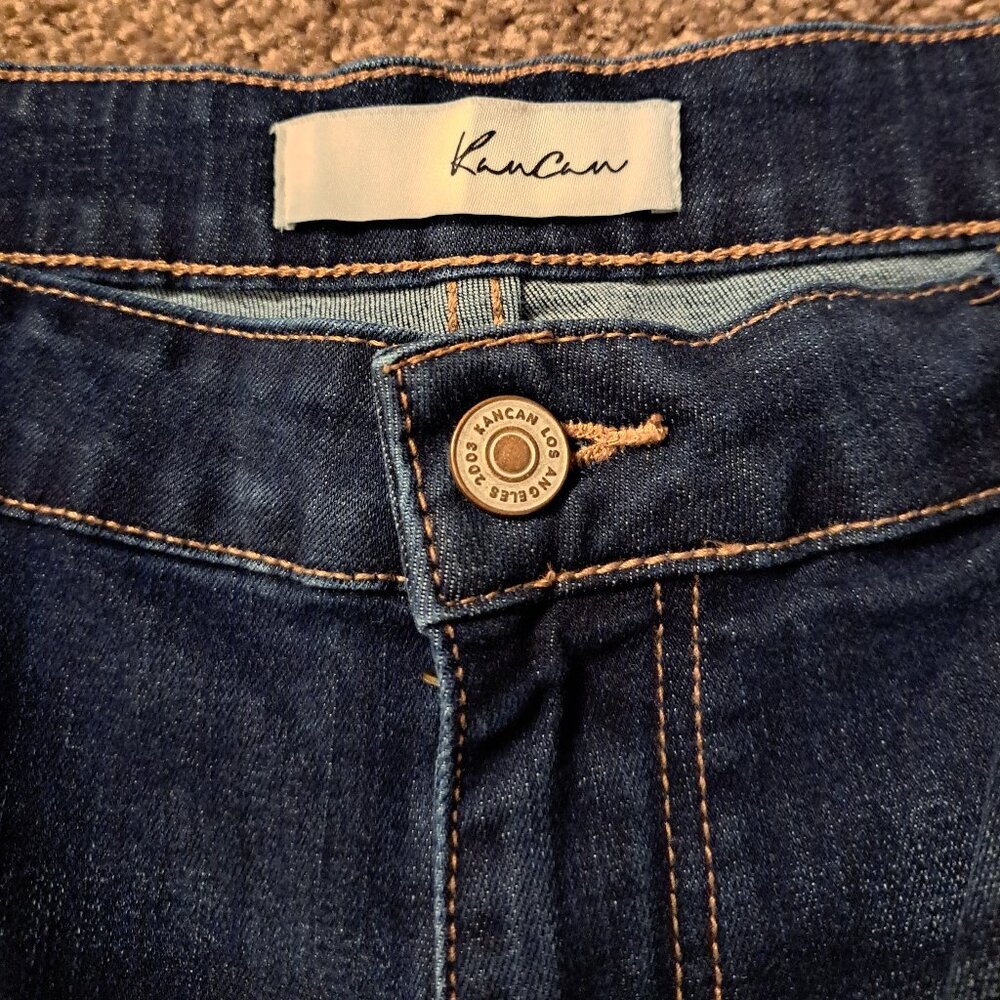 KanCan Mid Rise Distressed Leopard Print Accent Super Skinny Jeans - Picture 4 of 16